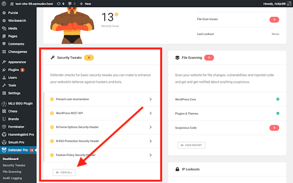 defender-dash Start at the Defender dashboard