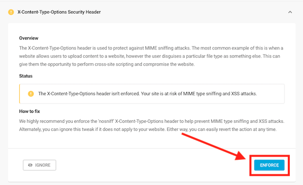 defender-enforce-header An example of one of the security headers