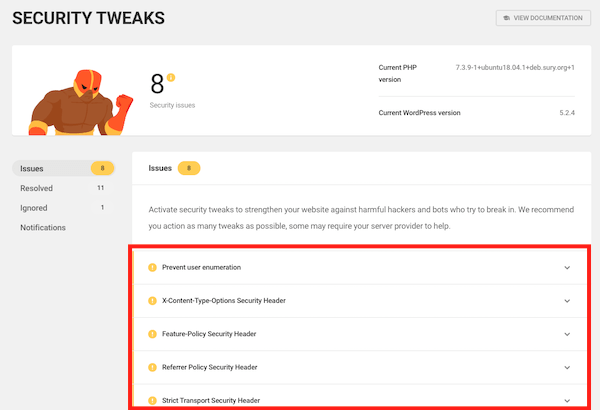 defender-enforce-tweaks Click on a security header to enforce it