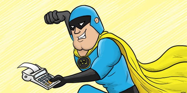 dev-man-punching-calculator-nate-fakes Dev Man with a calculator, about to punch it, because of WordPress Calculator Plugin.