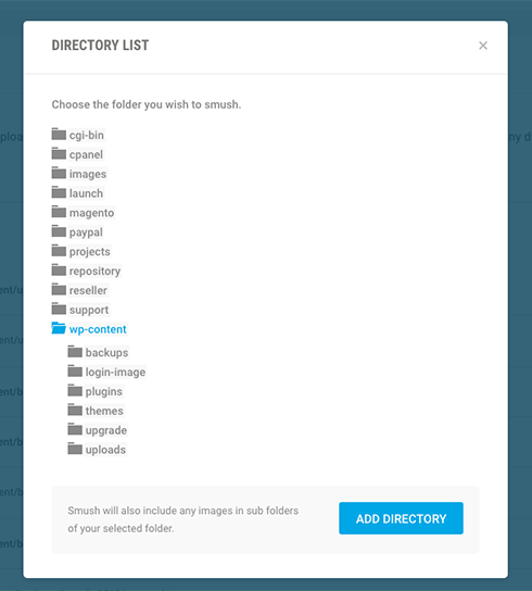 Selecting the correct directory to smush