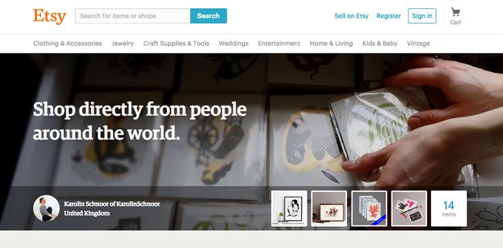 Etsy is the online marketplace for crafty folks.