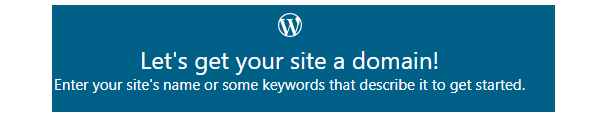 Screenshot from wordpress.com showing where you can create a domain.