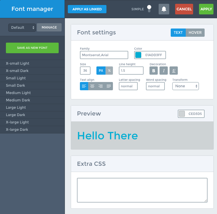 Font Settings