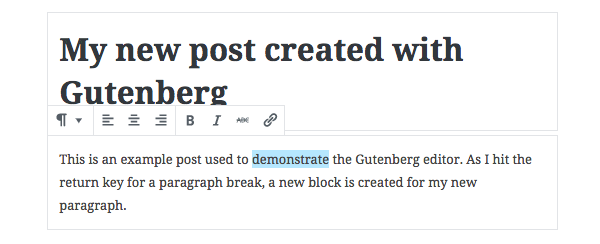 formatting text in a block