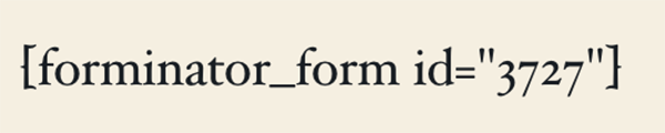 Example of the shortcode that is produced.