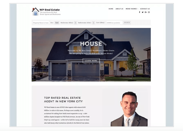 A look at the free theme WP Real Estate