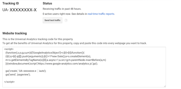 An Example of Google Analytics Tracking Code