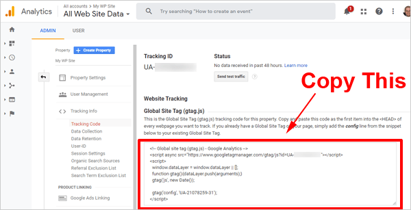 ga-tracking-code Google Analytics tracking code.