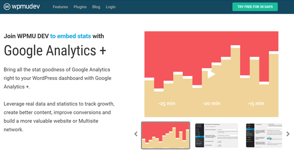 Screenshot of Google Analytics Plus Plugin by WPMU DEV