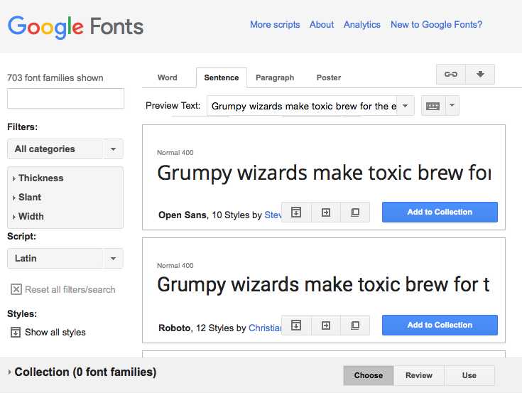 Google fonts is a great source of free fonts – make sure the ones you use are legible across devices.