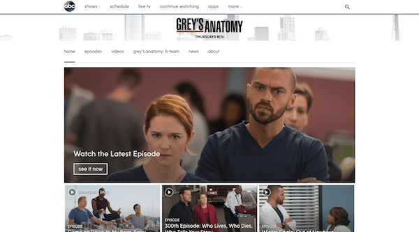 Grey's Anatomy Show Page