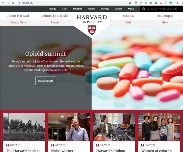Harvard University Website