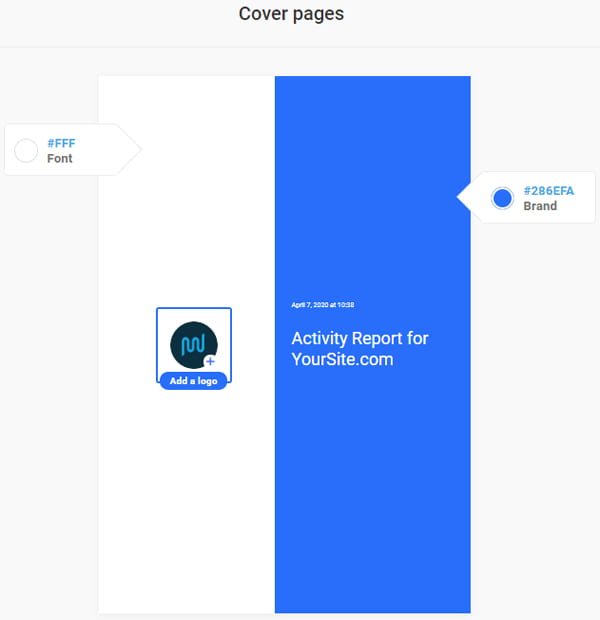 The Hub Reports Cover pages section