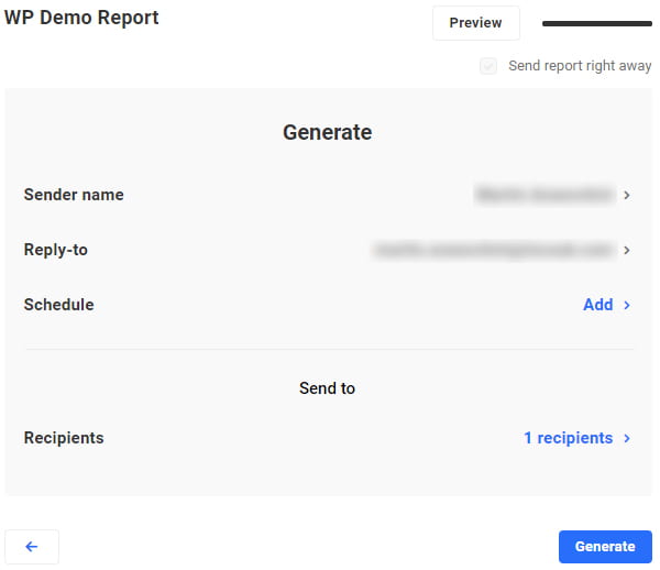 The Hub report generation screen.