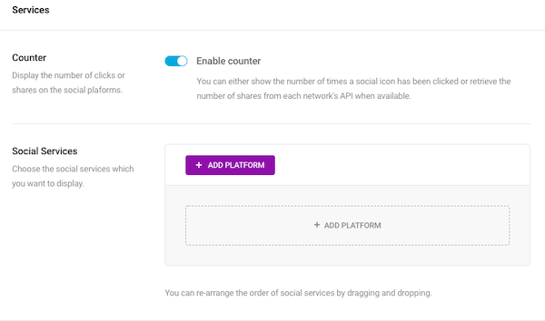 Start by enabling your selected platforms