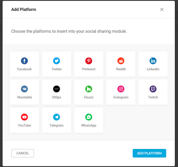 Hustle gives you a range of social media platforms to choose from