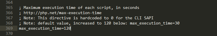increase-max-ex-time maximum execution time increased to 120 seconds