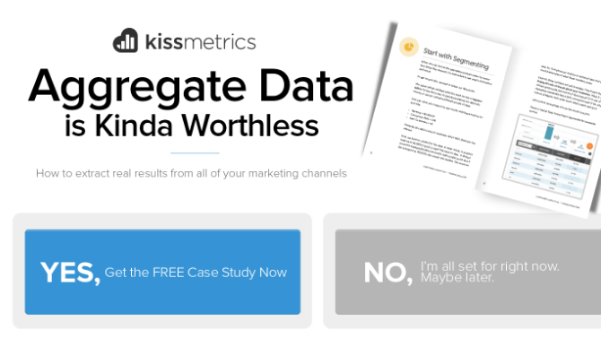 Screenshot of Kissmetrics CTA