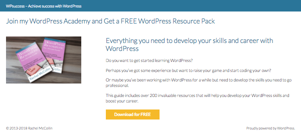 Example landing page - no links except the signup button