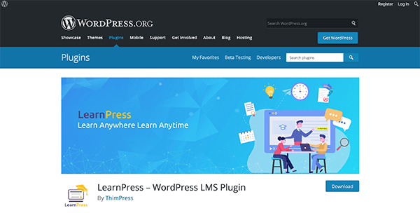 LearnPress homepage.