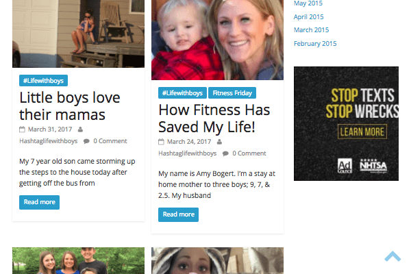 #lifewithboys blog - small advert in sidebar