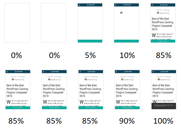 loading-frames Screenshot of frames captured in Lighthouse used to calculate speed index