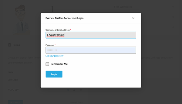 Login example.