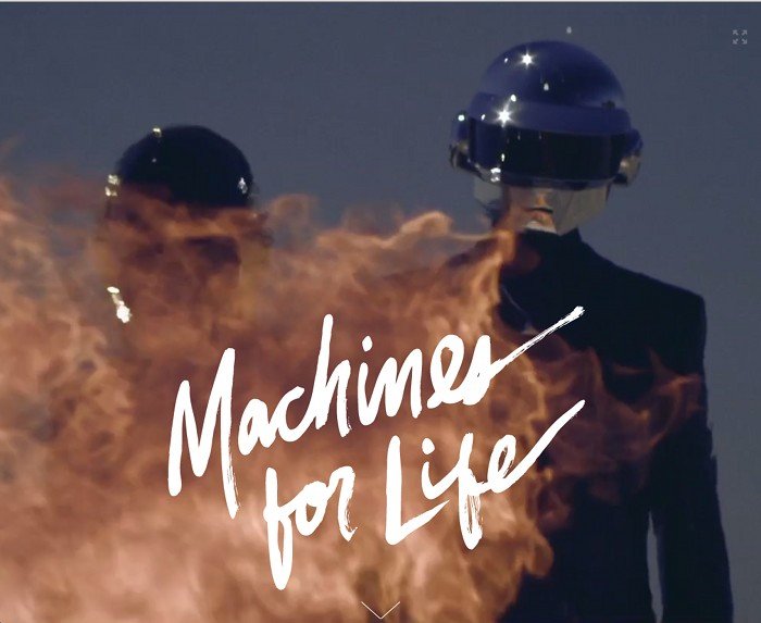 Screenshot of the title page of Pitchfork's feature on Daft Punk
