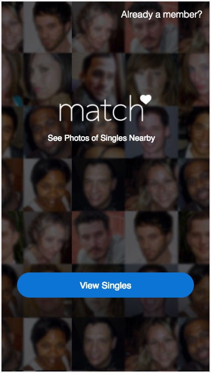 Match.com's CTA clearly wants you to click through to see who's single.