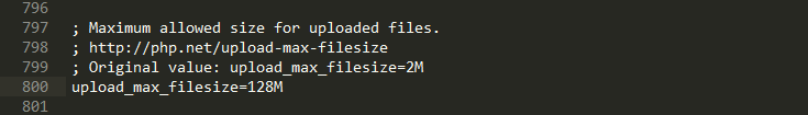 max-filesize-increased-1 upload_max_filesize increased to 128M
