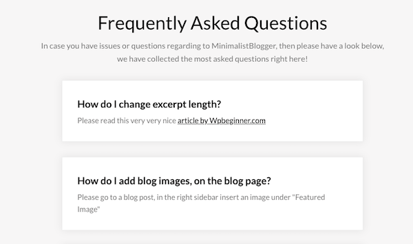 This theme has a handy FAQ you can access