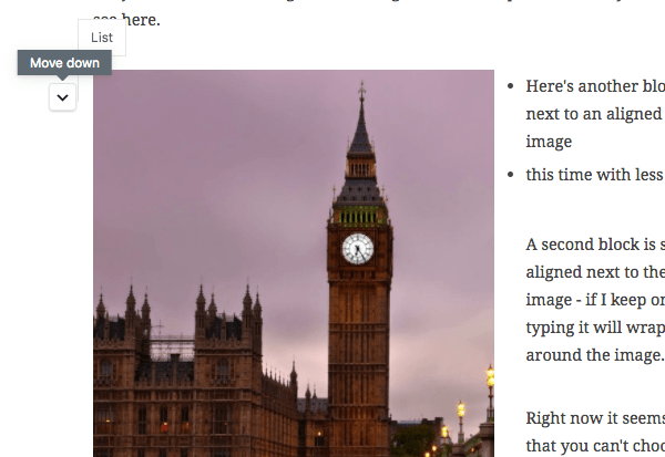 moving blocks with the up and down arrows