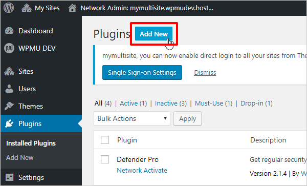Multisite Plugins Add New