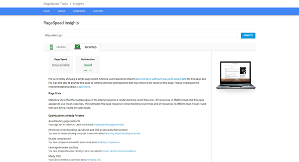 Original Google PageSpeed Insights