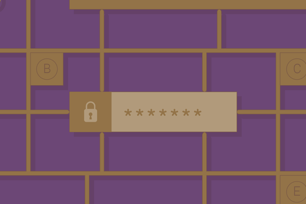 A hidden password with a lock.