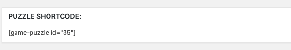 puzzle-shortcode Place your puzzle shortcode anywhere on your website and you'll be ready to go