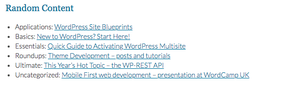 A second random list of posts, one from each category