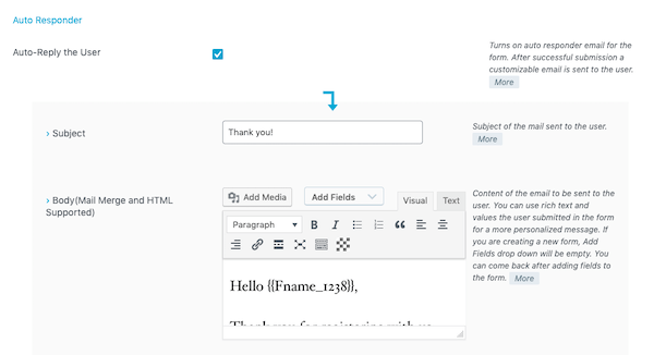 Create an autoresponder to go with your forms