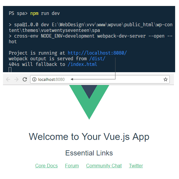 running webpack development server