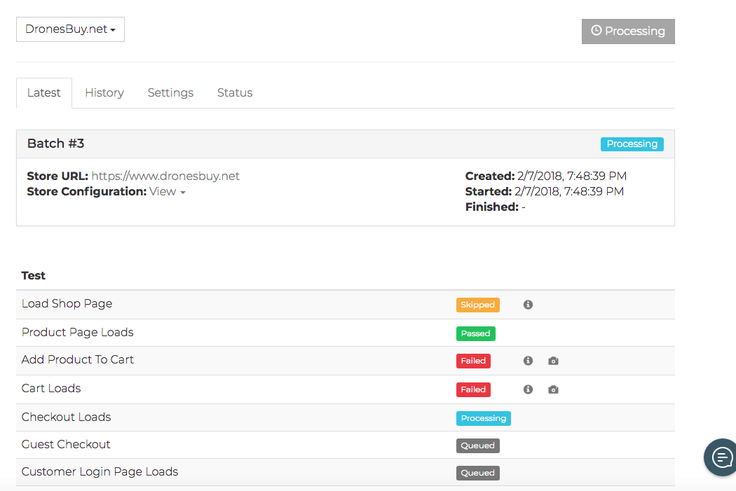Processing a WooCommerce NinjaRobot test