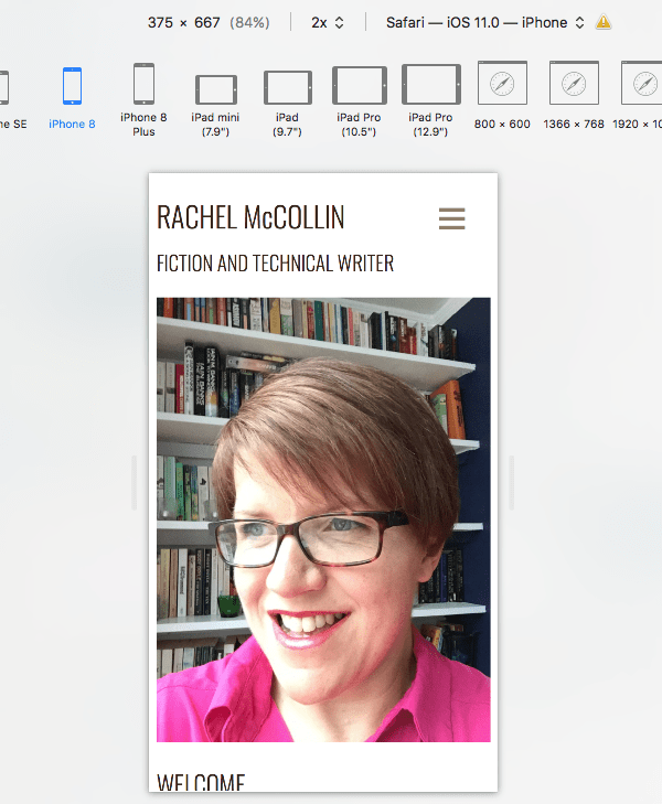 Apple Safari Responsive Design Mode