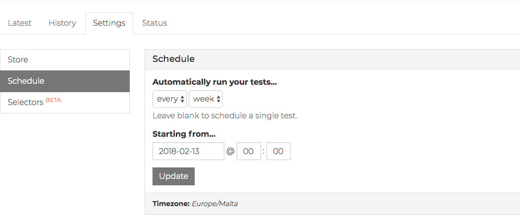 Scheduling a WooCommerce test