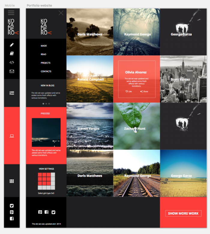 Portfolio concept in Sketch.