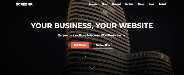 Screenr WordPress Theme Home Page
