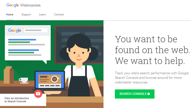 Screenshot of the Google Search Console Website