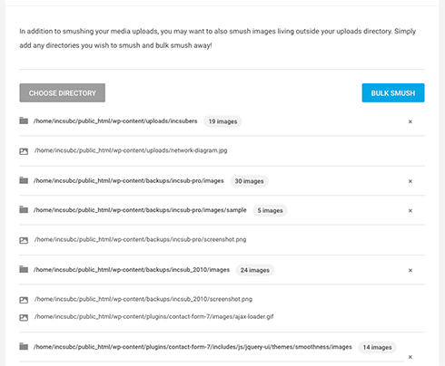 selecting and removing smush directories