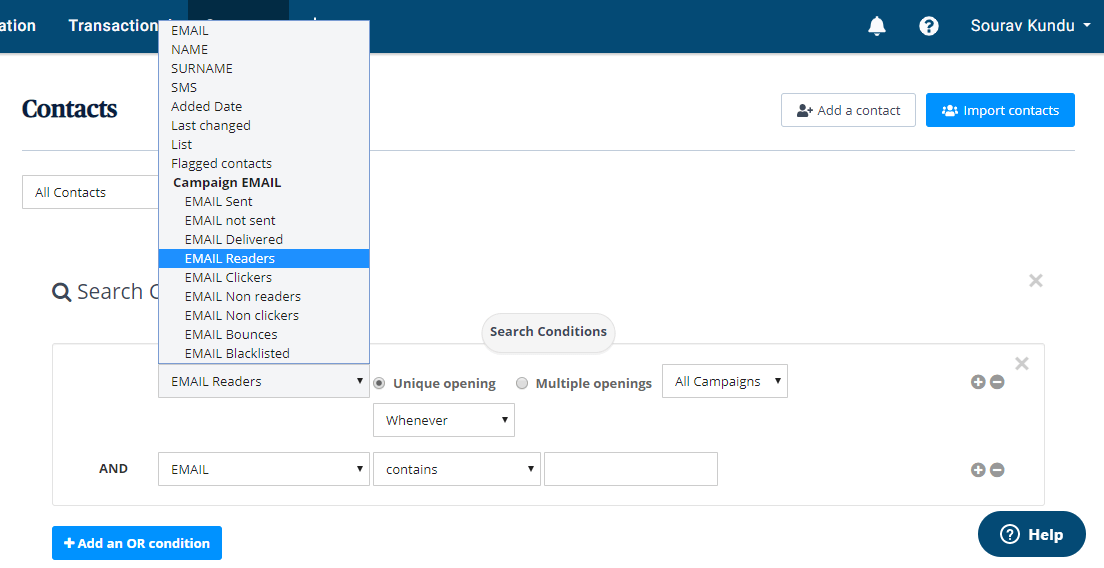 sendinblue segmentation features