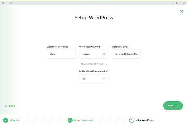 Set up WordPress