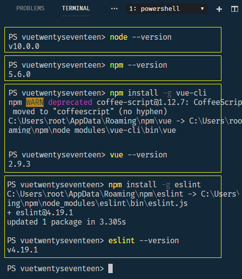 setting up vue cli 2